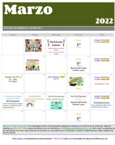 Marzo 2022 calendario escolar